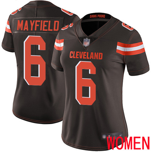 Cleveland Browns Baker Mayfield Women Brown Limited Jersey 6 NFL Football Home Vapor Untouchable